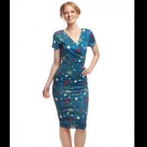 Collectif wildflowers pencil dress hippie floral